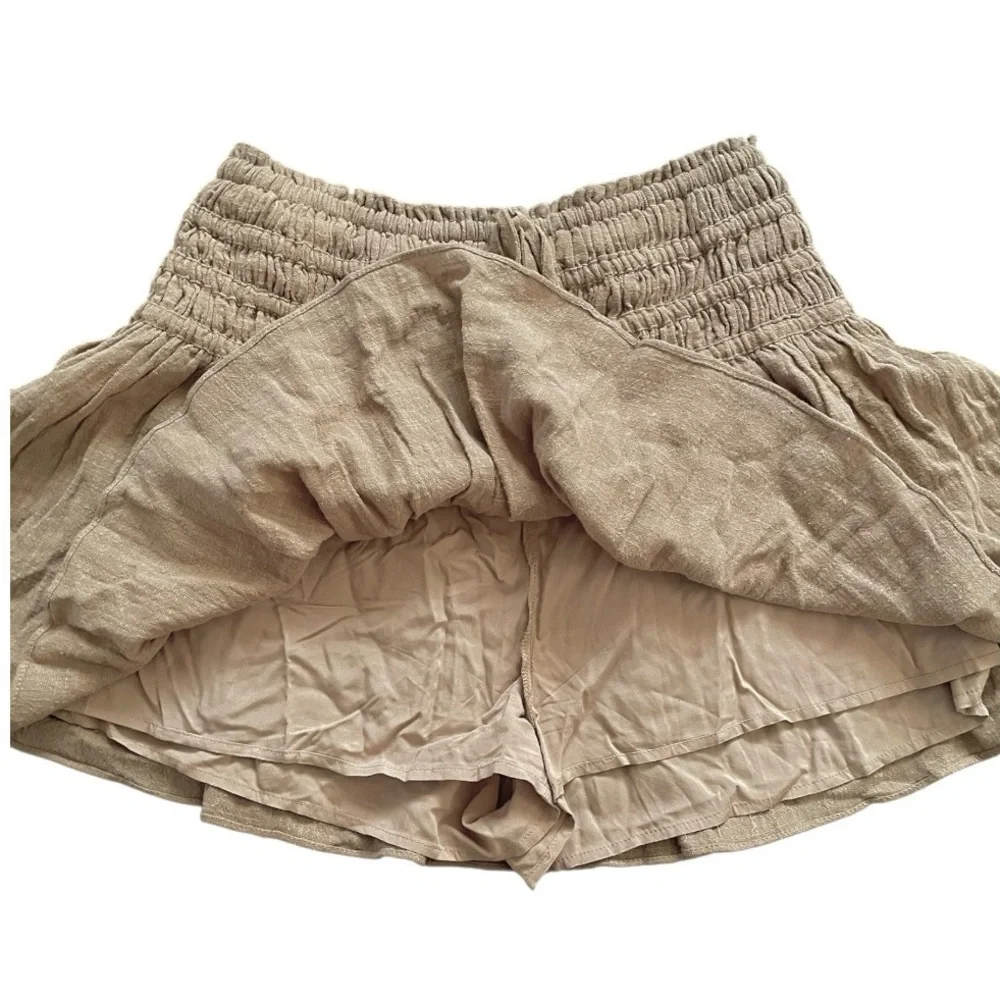 Mustard Seed Skirt Skort Women's Small brown Smocked Waist Mini Party festival